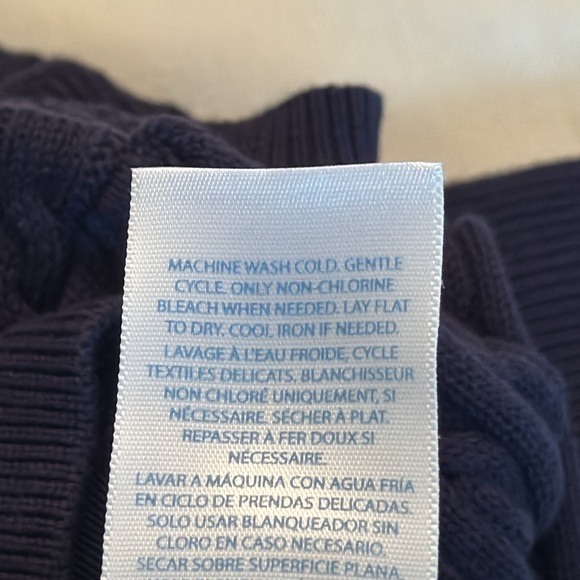 Brand New Ralph Lauren Navy Cable Knit Cardigan Sweater - 18 M - Picture 12 of 14